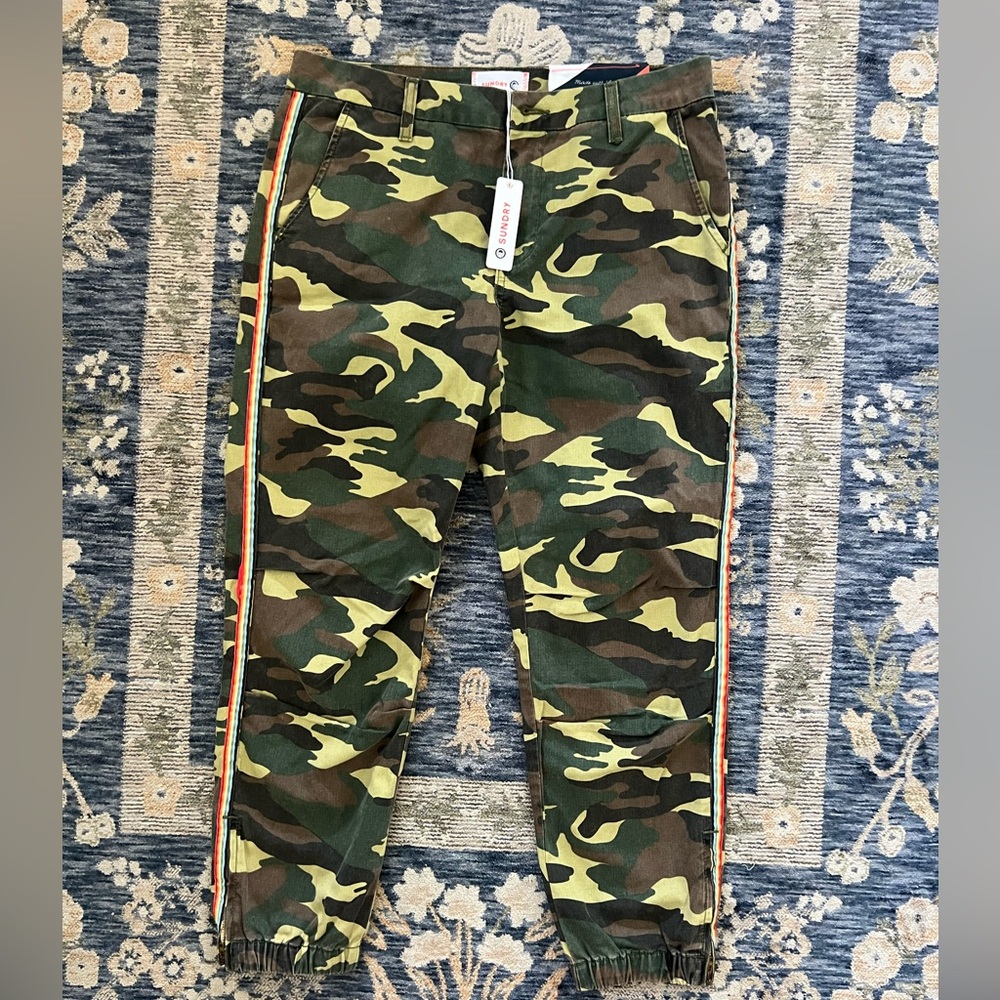 Sundry Camo Jogger with Stripe Detail